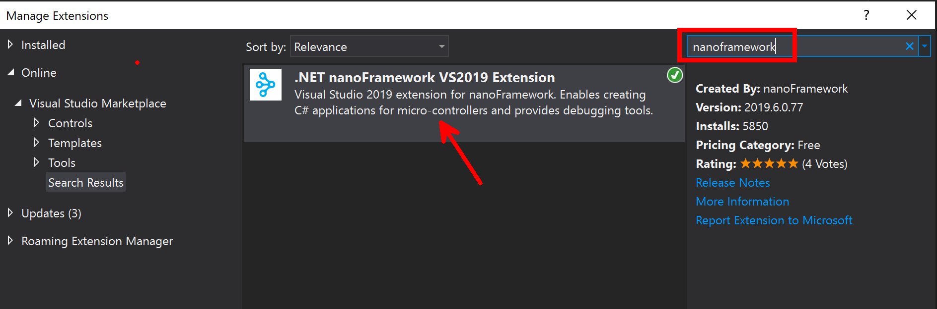 Install the VS Extension