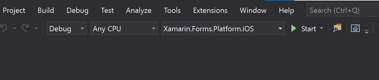 Visual Studio Platform selection